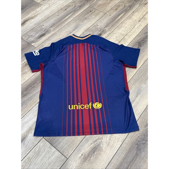 BARCELONA 17/18 HOME FOOTBALL SOCCER JERSEY NIKE sz 2XL MEN PLAYER VERSION - Picture 5 of 7